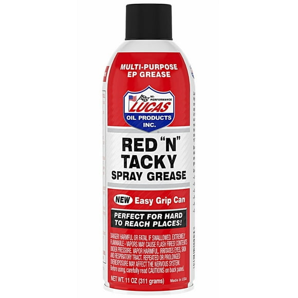 Lucas Oil Multi Purpose Grease 11025 Red N Tacky; Spray Grease; Red; Single; 11 Ounce Aerosol Can