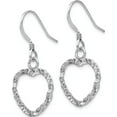 thumbnail image 2 of Sterling Silver Jbsp's Textured Heart Shepherd Hook Dangle Earrings (33 X 15.85) Made In India va39, 2 of 5