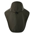 thumbnail image 3 of Waterproof Wide Brim Fishing Hat with Neck Flap Breathable Outdoor Sun Protection Cap for Hiking Army Green, 3 of 4
