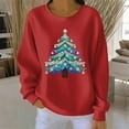 thumbnail image 2 of Yteetum Chandails en Molleton de Noël pour Femmes, Col Rond, Tricot Côtelé, Chandail Sans Capuche, Imprimé Graphique, Manches Longues, 2 of 5