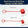 thumbnail image 2 of Uxcell 4 Set 1/2 ISO-16028 Hydraulic Hose Male Dust Cap & Female Plug Cover, Red, 2 of 7