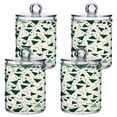thumbnail image 2 of 2 Pack Green Small Triangles Qtip Holder Dispenser Clear Plastic Storage Apothecary Jars for Cotton Swabs Balls Pads Floss, 2 of 7
