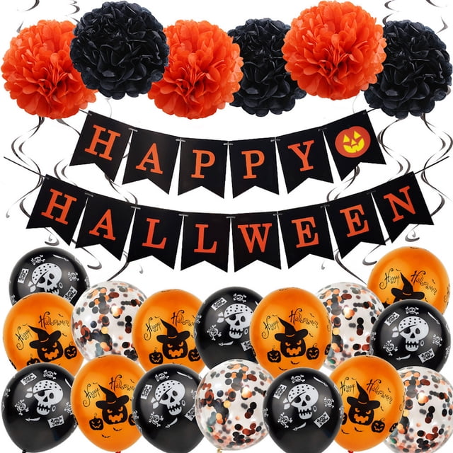 Kit de globos Happy Halloween 29 con globos de látex y accesorios
