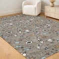 thumbnail image 6 of Addison Rugs Chantille Indoor/Outdoor Transitional Kids Taupe Machine Washable Rectangle Rug, 3' x 5', 6 of 8