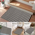 thumbnail image 5 of 2x3 Ft Entryway Area Rug, Black Striped Kitchen Rug Runner Washable Floor Mat, Modern Simple Farmhouse Beige Vintage Non Slip Indoor Door Mat Throw Carpet for Bathroom Living Room Bedroom, 5 of 8