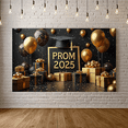 thumbnail image 3 of Decorative Prom Banner Graduation Polyester Party Backdrop Stylish Gold Event Decoration for Graduation Party Celebration, 3 of 9