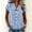 *Light Blue, variant on ClodeEU Women's Lapel Cap Short Sleeve Plaid Button Down Blouse,Slim Summer Shirt Top Black,Women's Plus L