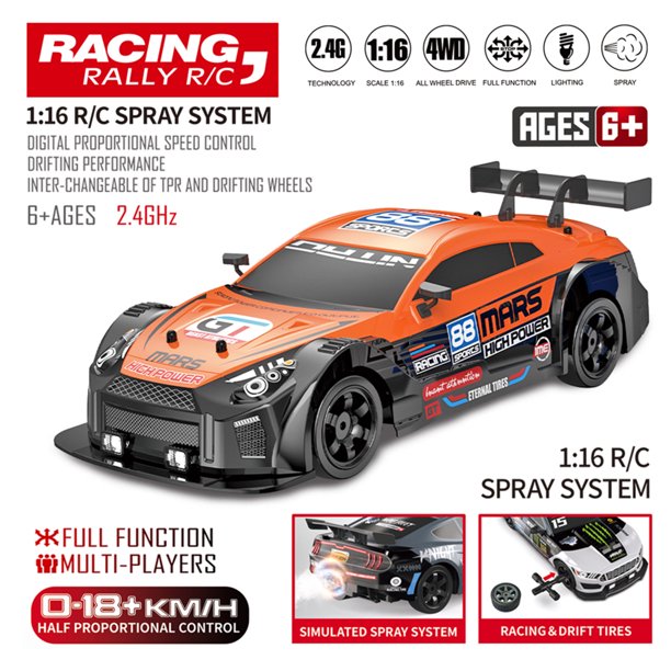1/16 4WD 2.4GHz 4CH 18km/h Vehículo de Control Remoto Todo Terreno Eléctrico para Niños JShteea libre de BPA
