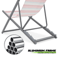 thumbnail image 2 of Magshion Foldable Beach Chairs Set of 2, Aluminum Frame Camping Seats with Adjustable Backrest, Pink Blue White Stripes, 2 of 9