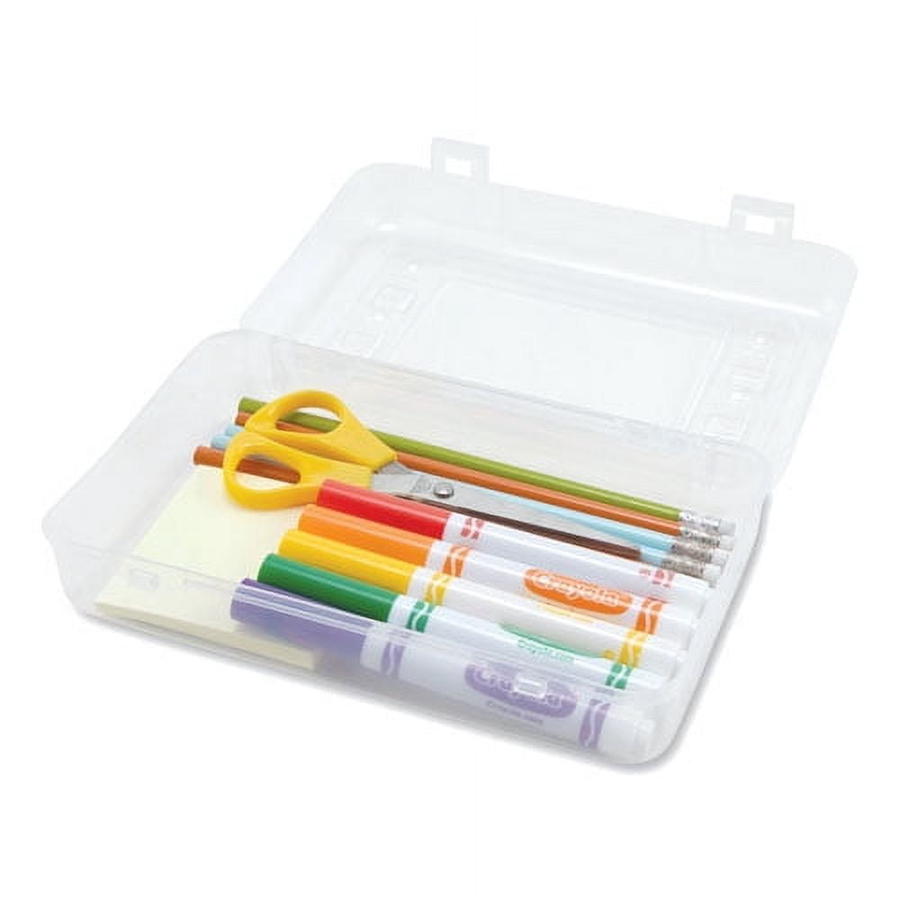 Gem Polypropylene Pencil Box With Lid, Clear, 8 1/2 X 5 1/4 X 2 1/2 | Bundle of 5 Each