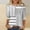 Gray, variant on Zysthvn Casual Summer Tops for Women Striped 3/4 Sleeve Tunic Plus Size Women T Shirt Breathable Loose Fit Crew Neck