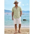 thumbnail image 5 of RICHCOIN Men's Button Down Shirts Short Sleeve Casual Summer Beach Vacation Wedding Shirt with Pocket, 5 of 7
