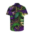 thumbnail image 4 of Ceisia Men's Mardi Gras Festive Print Short Sleeve Button-Up Shirt Collection | Venetian Mask & Bead Mardi Gras Button-Up Shirt Gifts, 4 of 7