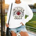 thumbnail image 2 of Game Day Sweatshirt Women Funny Football Print Sweatshirts Pullover Shirt, 2 of 6