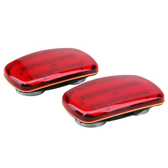 2 Pack Magnetic Super Bright Red LED Safety Lights with 1 Mile Visibility