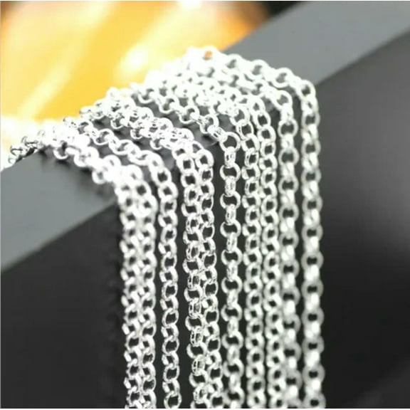 1PCS 16-30inch 925 Silver Pearl Cross Chain Necklace Accessory Jewelry Necklace