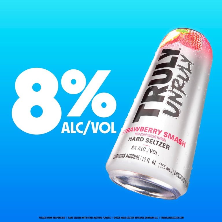 Truly Unruly Hard Seltzer Variety pack, 12 pack, 12 oz Aluminum