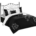 thumbnail image 3 of Chic Home Black and White Embroidered Floral Bed in a Bag Comforter Set, 3 of 3