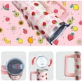 thumbnail image 5 of Strawberry Gifts 40 Oz Tumbler with Handle and Lid Straw, Pastel Plaid Stainless Steel Double Walled Vacuum Insulated Cup Mug, Cute Fruit Lover Birthday Gifts for Women Girls, 5 of 6