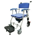 thumbnail image 3 of PreAsionAluminum Toilet Chair Shower Chair Wheelchair with Removable Bed Pan with Brake for Elderly and Patients, 3 of 12