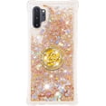 thumbnail image 2 of Glitter Clear Sparkly Bling Case for Samsung Galaxy Note 10+ Plus, Rugged Shockproof Flowing Liquid Floating Cover Women with Ring Holder Case for Samsung Galaxy Note 10 Plus  Gold, 2 of 14