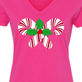 thumbnail image 4 of Inktastic Candy Canes and Holly Christmas Women's V-Neck T-Shirt, 4 of 5