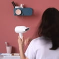 thumbnail image 5 of Secador de pelo montado en la pared, soporte para secador de pelo, almacenamiento de secador de pelo, sin perforación, resistente al agua, secador de pelo ABS altamente adhesivo para cocina, baño, inodoro (azul) JM, 5 of 5