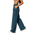 thumbnail image 7 of Cmfcve Woman's Wide Leg Pants Pull On Stretchy Work Dress Pants High Waisted Business Casual Trousers, 7 of 7