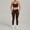 Brown, variant on SKQIT 2 Piece Women's Sports Yoga Sets, Sleeveless U Neck Backless Tank Top and High Waist Crossover Leggings With Pockets Gym Pilates Outfits Set