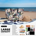 thumbnail image 5 of Kdxio Colorful Flowers for Beach Bag for Women Large Beach Tote Bag Waterproof Sandproof Swim Bag with Zipper Pockets Beach Vacation Travel, 5 of 7