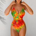 thumbnail image 2 of Vedolay Swimsuit Women Front Cross Cutout One Piece Swimsuit Tummy Control High Waisted Monokini Bathing Suit,Orange M, 2 of 4