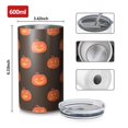 thumbnail image 4 of 20oz Coffee Tumblers Brown Halloween Pumpkin Faces Stainless Steel Vacuum Insulated Travel Tumbler Coffee Cups Mug with Lid and Straw with Cleaning Brush for Cold & Hot Drinks, 4 of 5