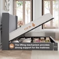 thumbnail image 5 of Amolife Full Size Lift Up Hydraulic Storage Bed Frame, Platform Bed with Upholstered Wingback Headboard with Vertical Channel Tufting, Gray, 5 of 9