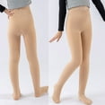 thumbnail image 4 of Zanarzt Girls Leggings Kids Girls Tights Thick Toddler Ballet Plain Tights Footed Seamless Leggings Winter Warm Stockings Pantyhose Beige,3-5 Years, 4 of 9