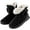 Black, variant on TeqHome Female Snow Boots with Bowknot Anti-slip Rubber Base Winter Shoes Mid-Calf Women Snow Shoes(Brown,10)