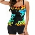 thumbnail image 1 of Women‘s Tankini Large Bikini Set Digital Print Adjustable Strap Split Swimsuit, 1 of 5