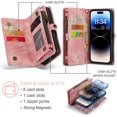 thumbnail image 2 of Wallet Case Compatible With Iphone 14 Pro Max/14 Pro, Pu Leather Detachable Magnetic Flip Case With Wrist Strap, 2 of 5
