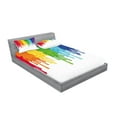 thumbnail image 2 of Ambesonne Abstract Fitted Sheet & Pillow Sham Set, Rainbow Colored Paint, King, Multicolor, 2 of 2