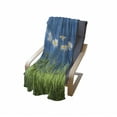 thumbnail image 4 of Flower Soft Flannel Fleece Throw Blanket, Fresh Springtime Grass and Daisy on Fence Summer Simple Vintage Style Print, Cozy Plush for Indoor and Outdoor Use, 60" x 80", Blue Green White, by Ambesonne, 4 of 6