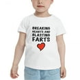 thumbnail image 2 of Breaking Hearts and Blasting Farts Funny Toddler T-Shirts for Boys Girls (White, Youth L), 2 of 5