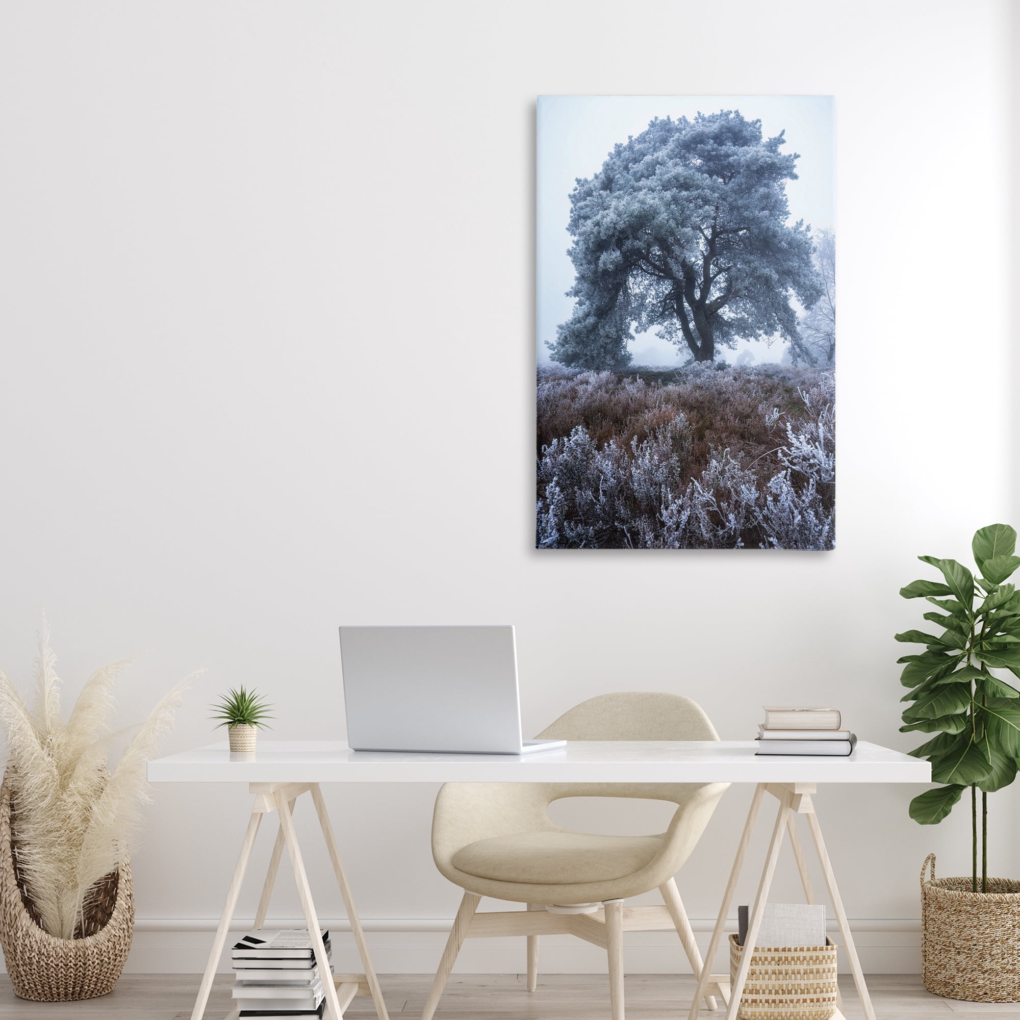 Stupell Industries Frosted Tree in Winter Mist Canvas Wall Art, design by Martin Podt