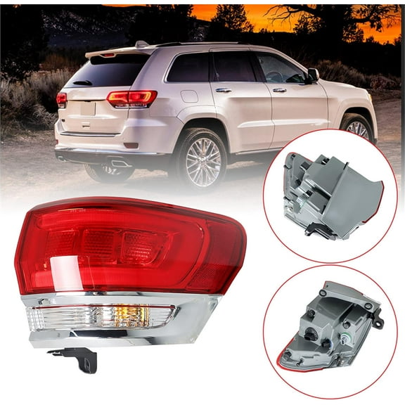 Genrics Right Side Tail Light Assembly Replacement for Grand Cherokee 2014-2019 Outer Passenger Side Rear Brake Lamp 68110016AE CH2805106