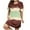 Brown, variant on Uaswgudfs Trendy 2025 Tie-Dye Women's Short Sleeve Casual Dress - Loose Fit Gradient Texture & Round Neck Midi Length for Summer Street Style Brown 4XL