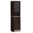 thumbnail image 1 of Hodedah 63" Tall Slim Open Shelf Plus Top Kitchen Pantry in Chocolate-Gray Wood, 1 of 4