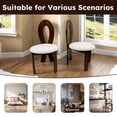 thumbnail image 5 of S-HOME Key-Design Home Chairs Set of 2 in Pure White Teddy Velvet with Ribbon-Cross Backrest for Dining, 5 of 10