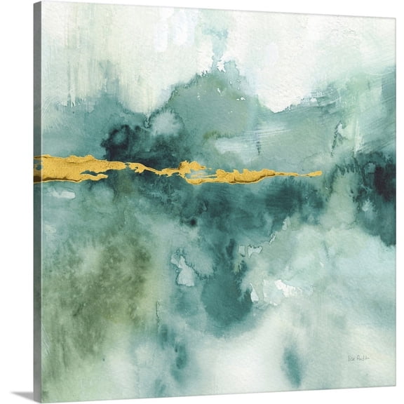 Great Big Canvas "My Greehouse Abstract I Crop Blue"  by Lisa Audit Peach Gray contemporary  Wrapped Canvas Print Wall Artwork