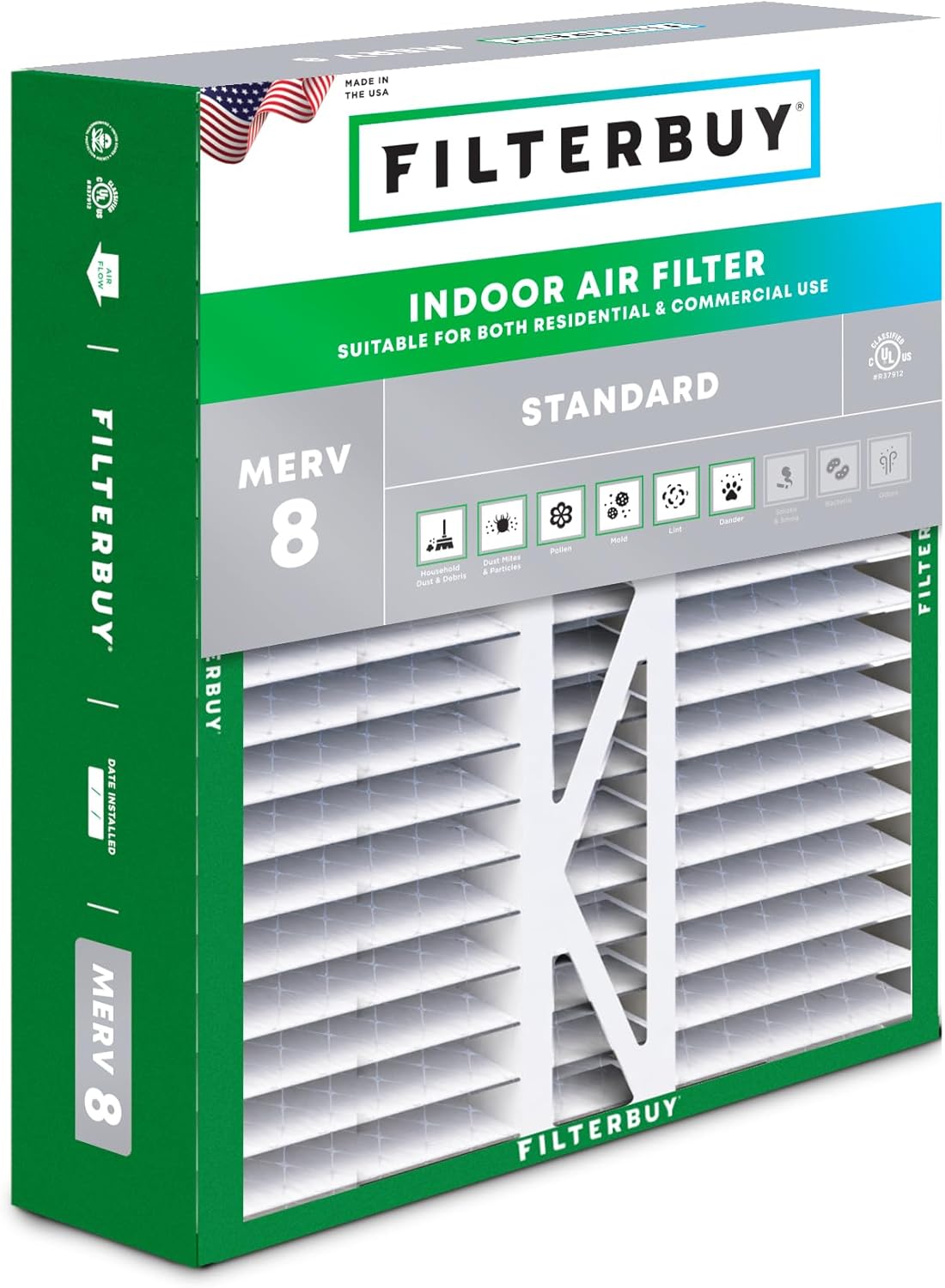 Filterbuy 20x20x5 MERV 11 Air Filter – Pleated, Electrostatic, For HVAC/Furnace (1, 2, Or 4-Pack)