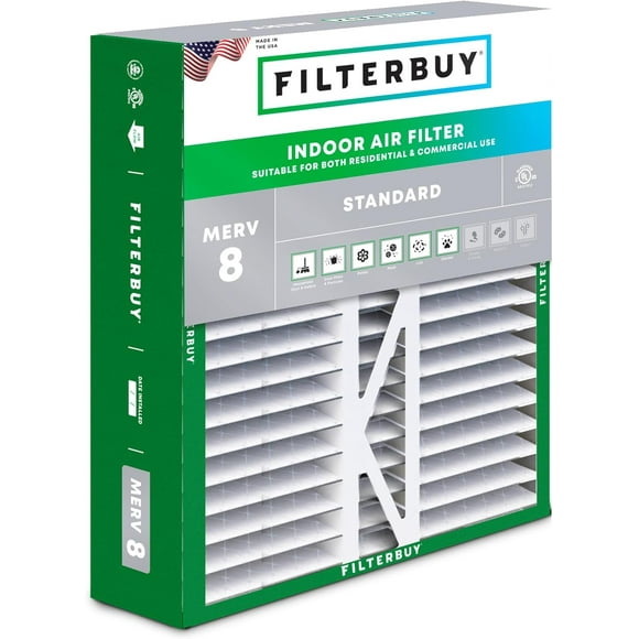 Filterbuy 16x22x5 MERV 8 Pleated HVAC AC Furnace Air Filters for Amana, Coleman, Goodman, York, and More (1-Pack)