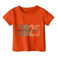 thumbnail image 4 of Little Kid Children's Casual Fashion Graduation Season Printed Round Neck Short Sleeved T Shirt Girls Oatmeal Top Girls Tops Age 5 Size 6 Tops for under Shirt( 3 13 Years Old) 4-5 Years Orange, 4 of 4