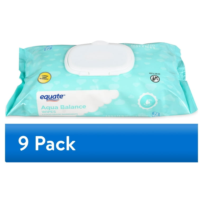 Equate Aqua Balance Unscented Baby Wipes, 9-Pack (648 Count) photo 1